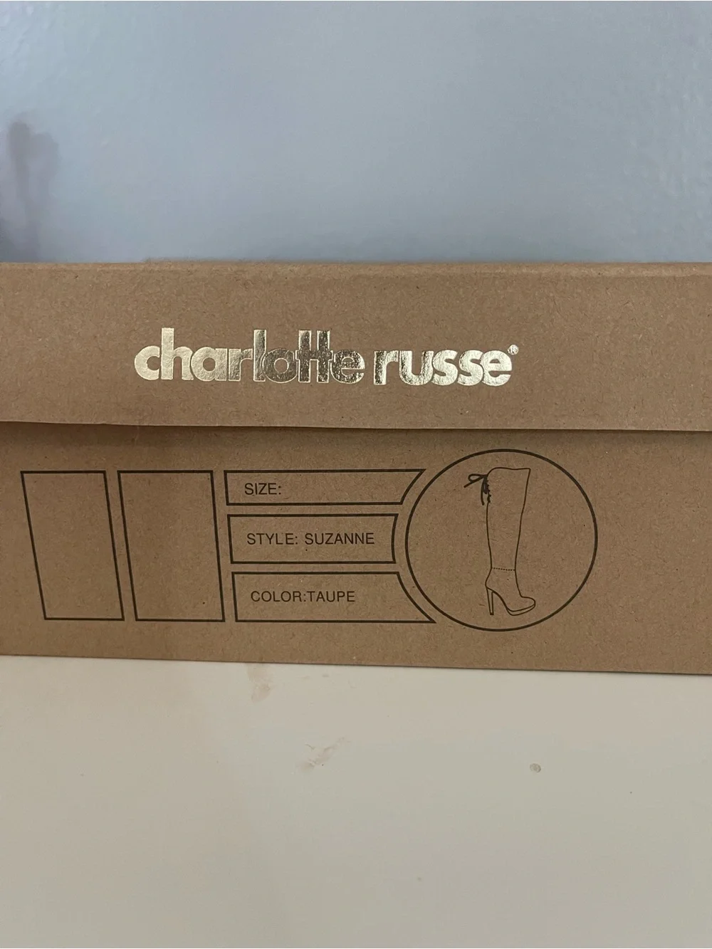 Charlotte Russe Beige Suede Over-the-Knee High Heel Boots